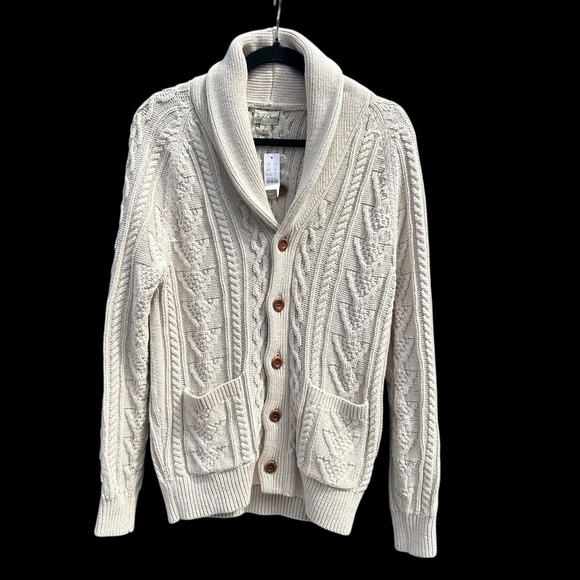 J. Crew NWT Cotton Cable Knit Shawl Collar #BE907 - Picture 1 of 10